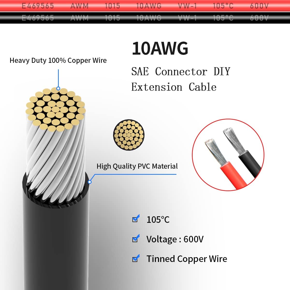 Alligator Clip to O Ring Terminal Adapter Extension Cable