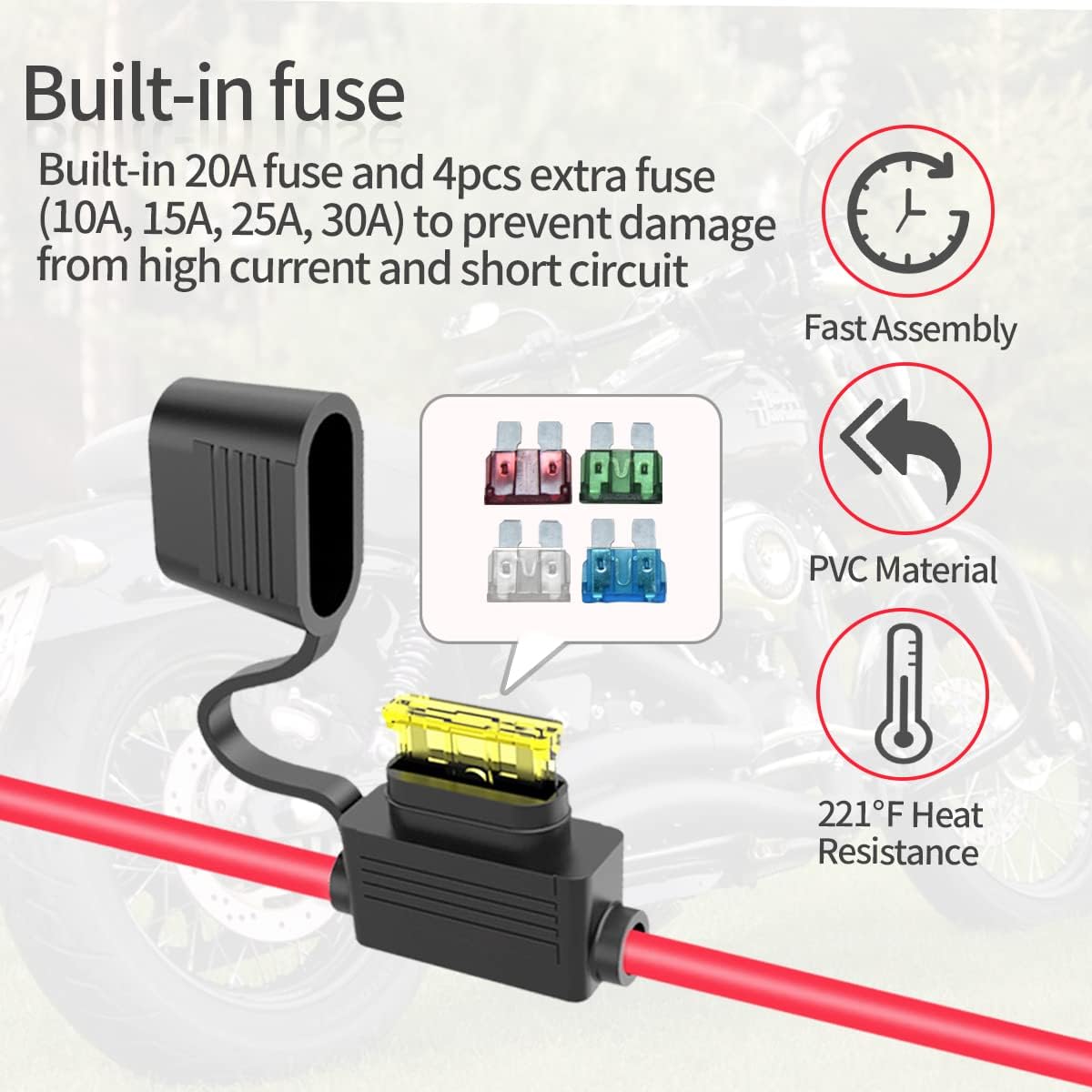 Alligator Clip to O Ring Terminal Adapter Extension Cable