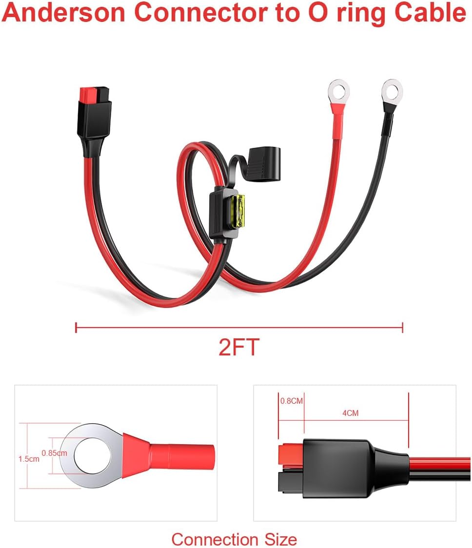 Anderson to O Ring Terminal with Fuse