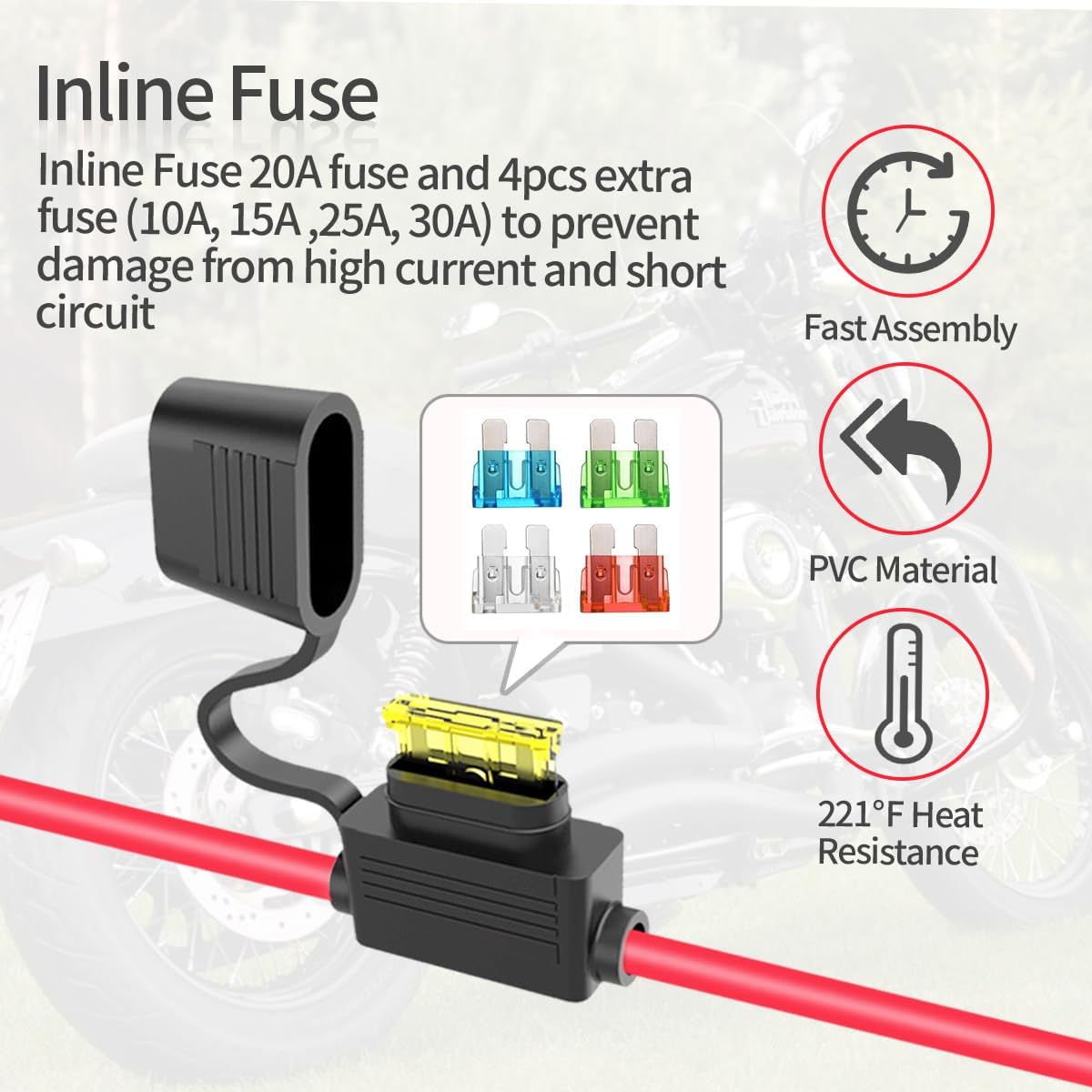 Anderson to O Ring Terminal with Fuse