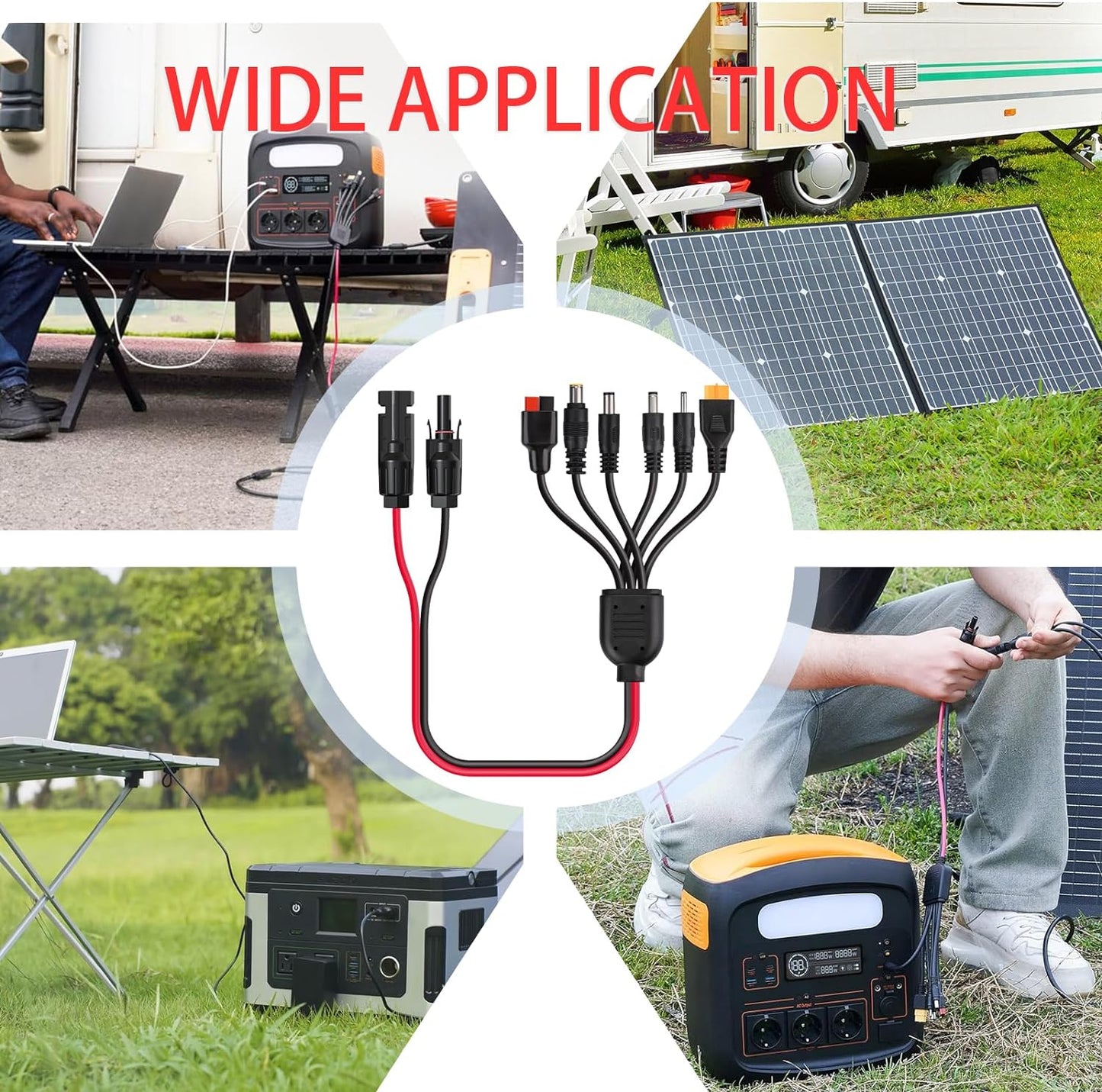 MC4 to 6 Connectors Adapter Extension Cable