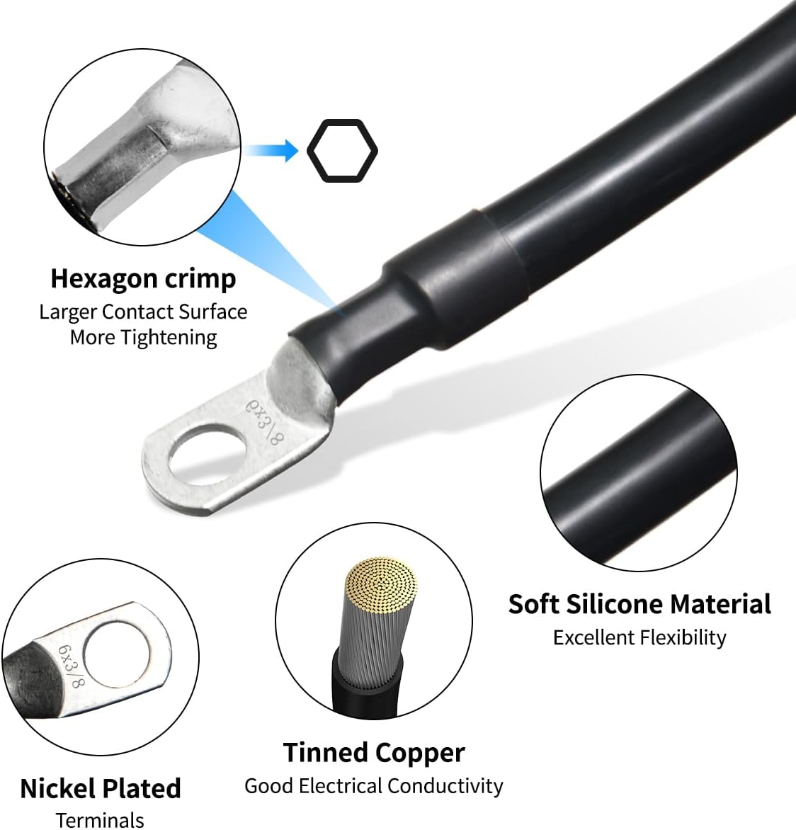 Battery Cable with Lugs