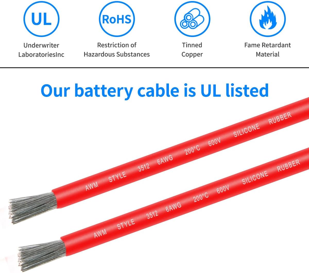 Battery Cable with Lugs