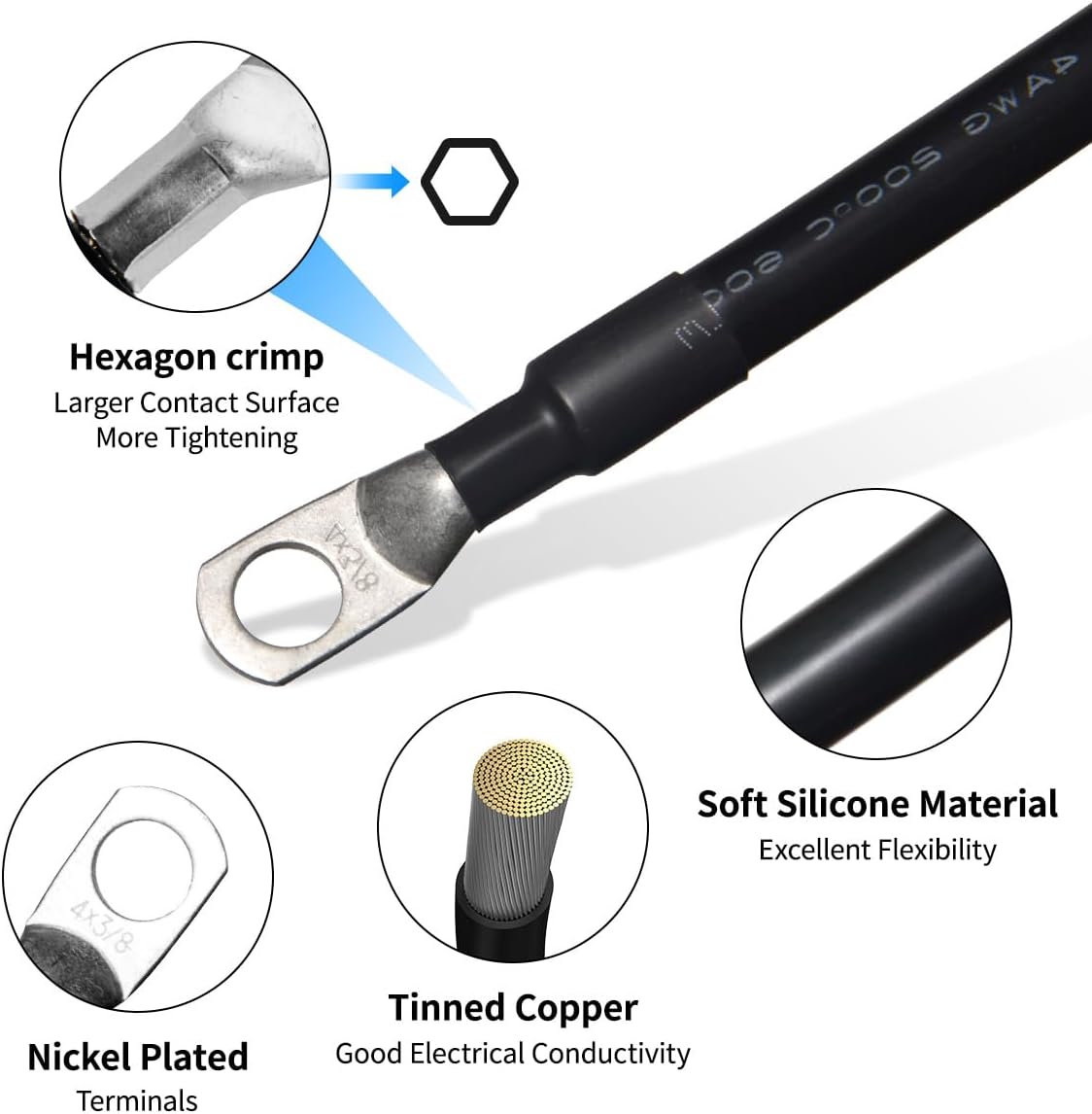 Battery Cable with Lugs