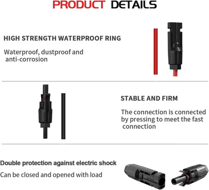 MC4 Male and Female Pigtail Extension Cable with Connectors 1 Pair