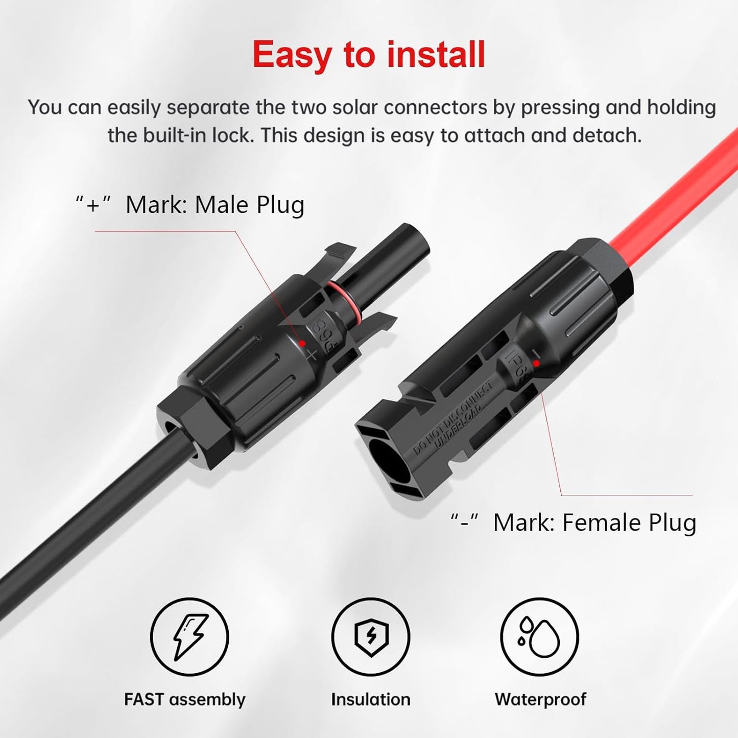 MC4 to 6 Connectors Adapter Extension Cable