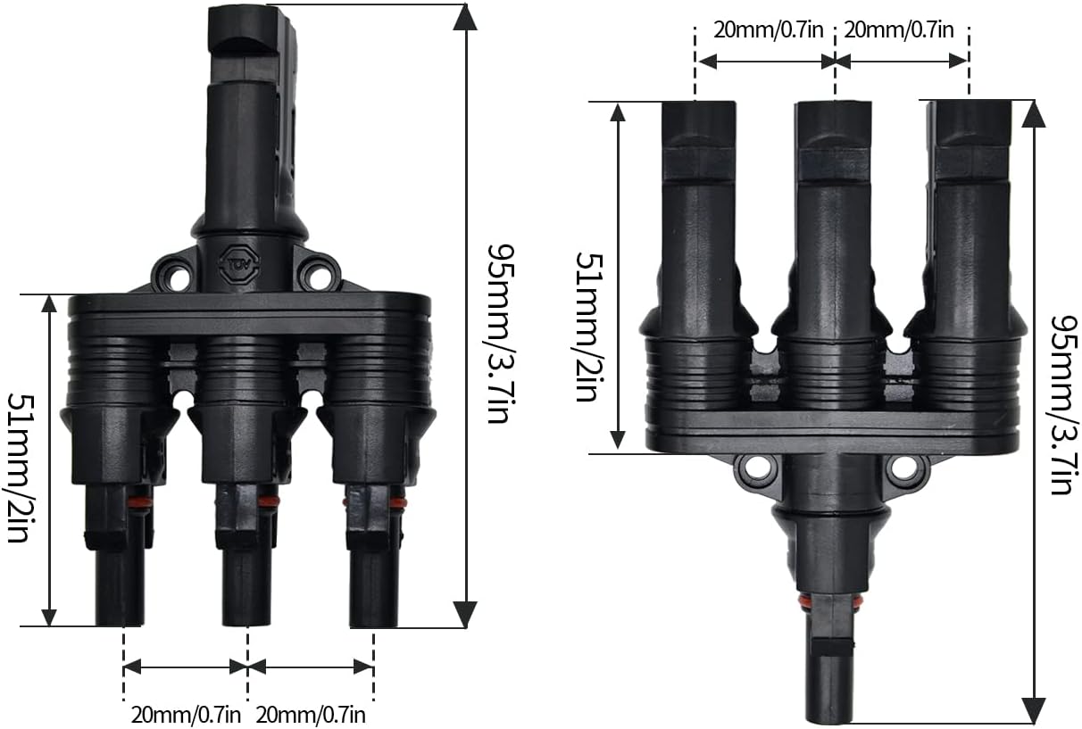 MC4 Y Branch Connector MMMF and FFFM