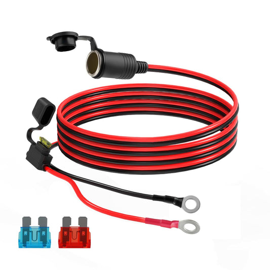 Ring Terminal to Cigarette Lighter Socket Cable with Fuse