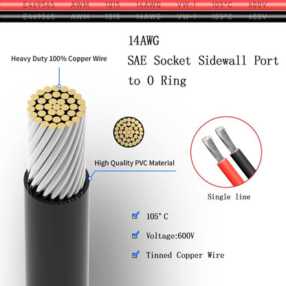 SAE to DIY Adapter Extension Cable with Fuse 14awg