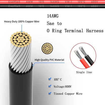 SAE to DIY Adapter Extension Cable with Fuse 14awg