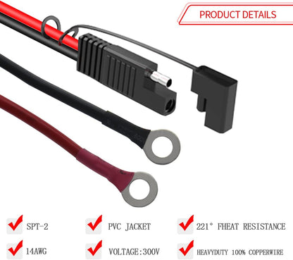SAE to DIY Adapter Extension Cable with Fuse 14awg