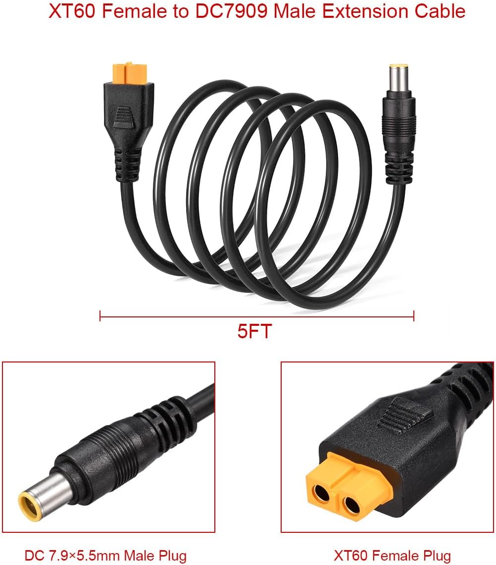 XT60 Female New to 8mm DC Adapter Extension Cable