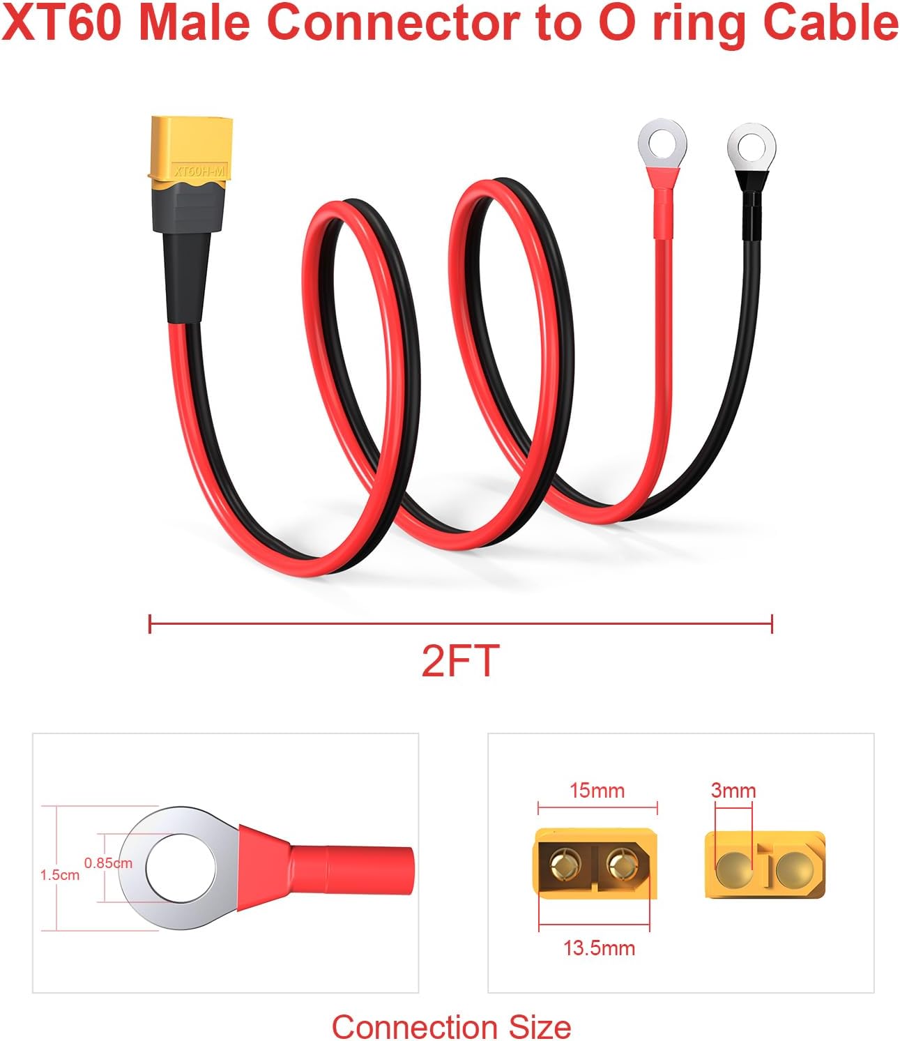 XT60 Female to O Ring Terminal Adapter Extension Cable