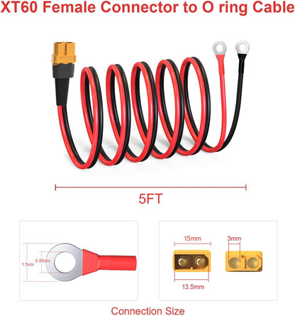 XT60 Female to O Ring Terminal Adapter Extension Cable
