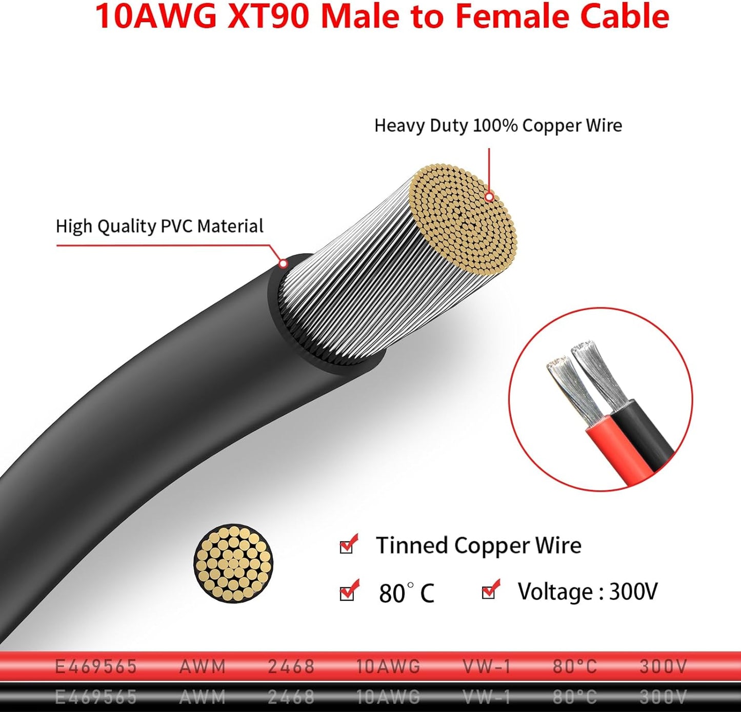 XT90 Male to Female Extension Cable
